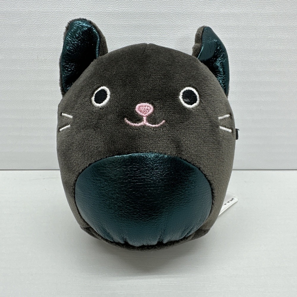 Ibina the Cat-Originalโ Squishmallows Mini 4" Plush - Teal Holographic Belly/Ear